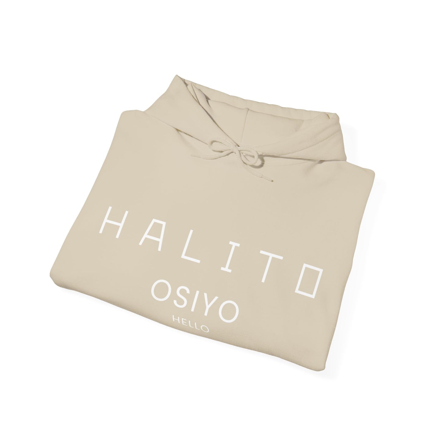 Unisex Hooded Sweatshirt - Halito Osiyo Hello Logo Mirror Image Back Design