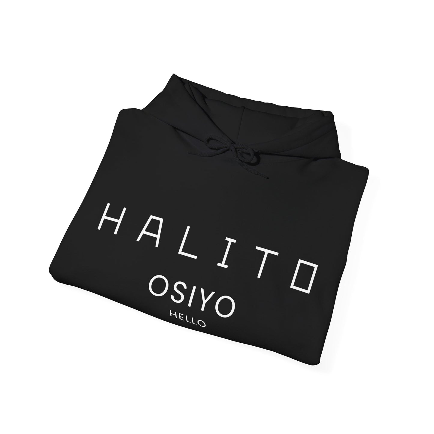 Unisex Hooded Sweatshirt - Halito Osiyo Hello Logo Mirror Image Back Design